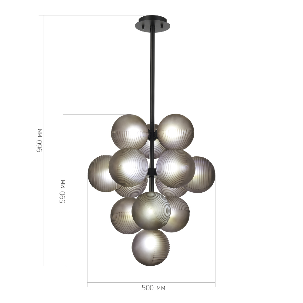 Люстра в форме виноградой грозди Inflorescence в Перми