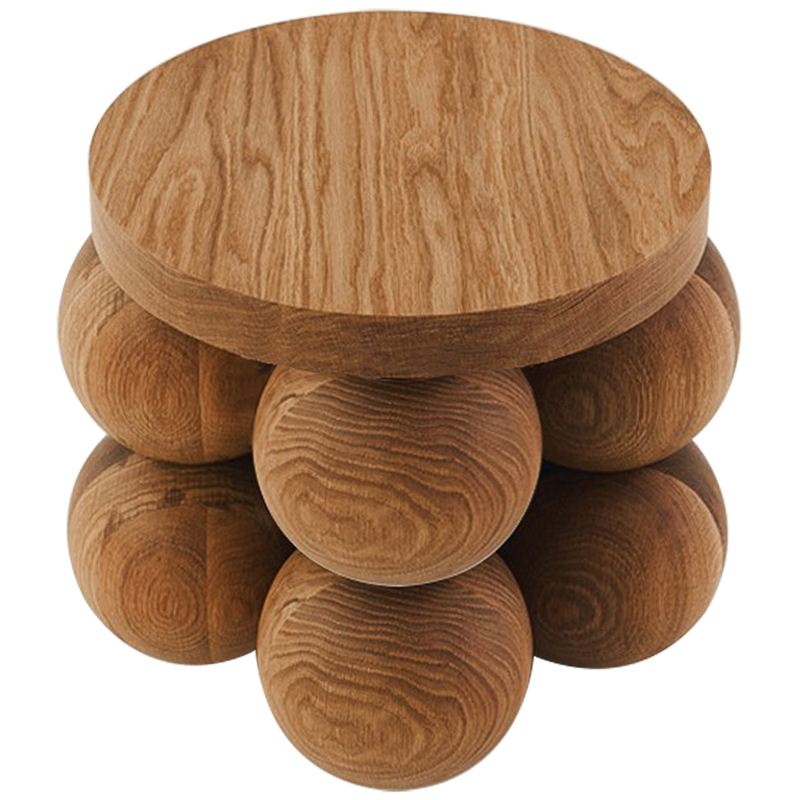 Приставной стол деревянный Wooden Spheres Unique Shaped Side Table Коричневый в Перми | Loft Concept 