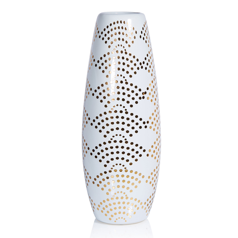 Ваза Amory Vase gold dots Золотой Белый в Перми | Loft Concept 