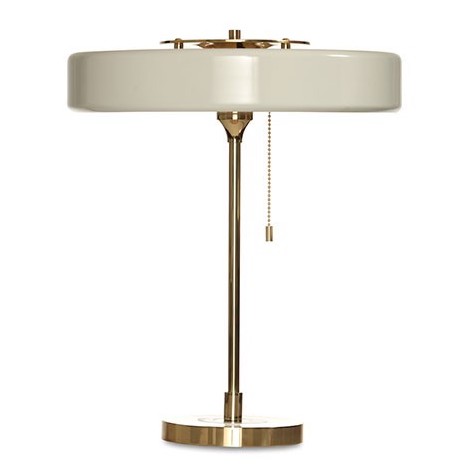 Настольная Bert Frank Revolve Table Lamp White Латунь Белый в Перми | Loft Concept 