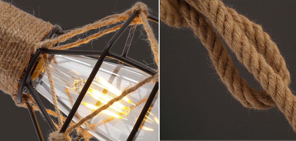 Подвесной светильник LOFT ROPE CHANDELIER CAGE Mono Подвесной светильник LOFT ROPE CHANDELIER CAGE Mono - Loft-Concept в Перми