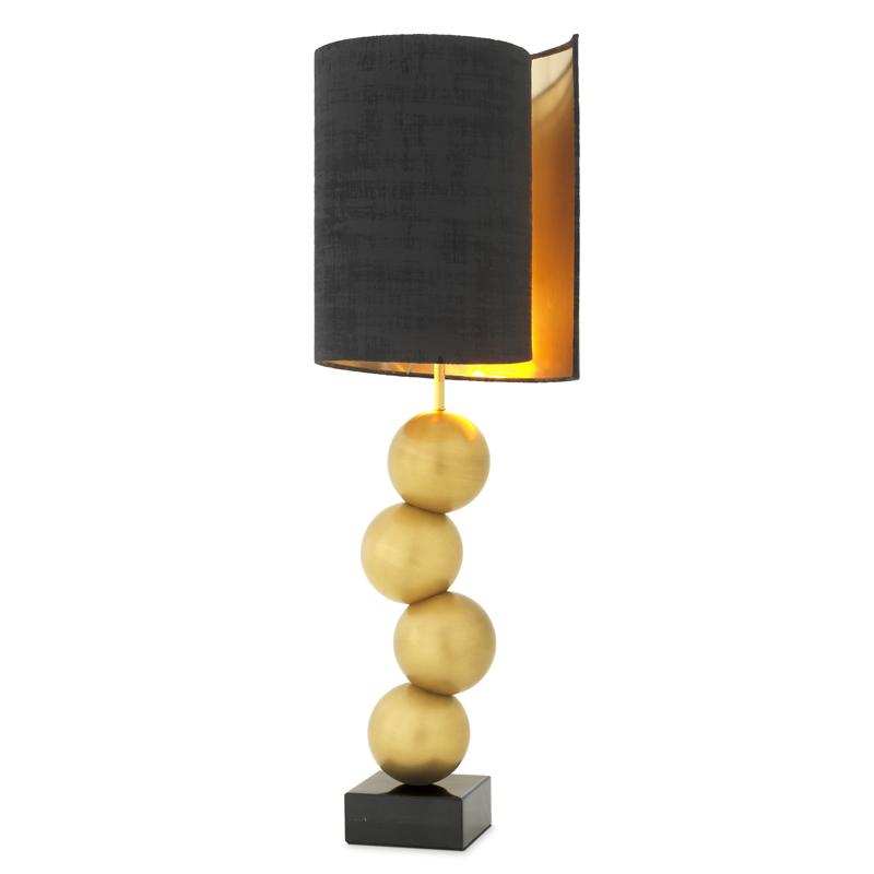 Настольная лампа Eichholtz Table Lamp Aerion Brass Черный Латунь Античная полированная Черный Мрамор Nero в Перми | Loft Concept 