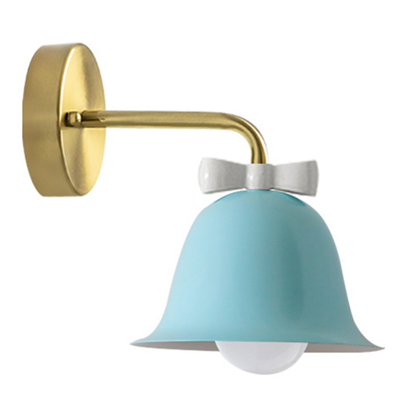 Бра Колокольчик Bell with Bow Blue Wall Lamp Голубой Золотой Голубой Белый в Перми | Loft Concept 