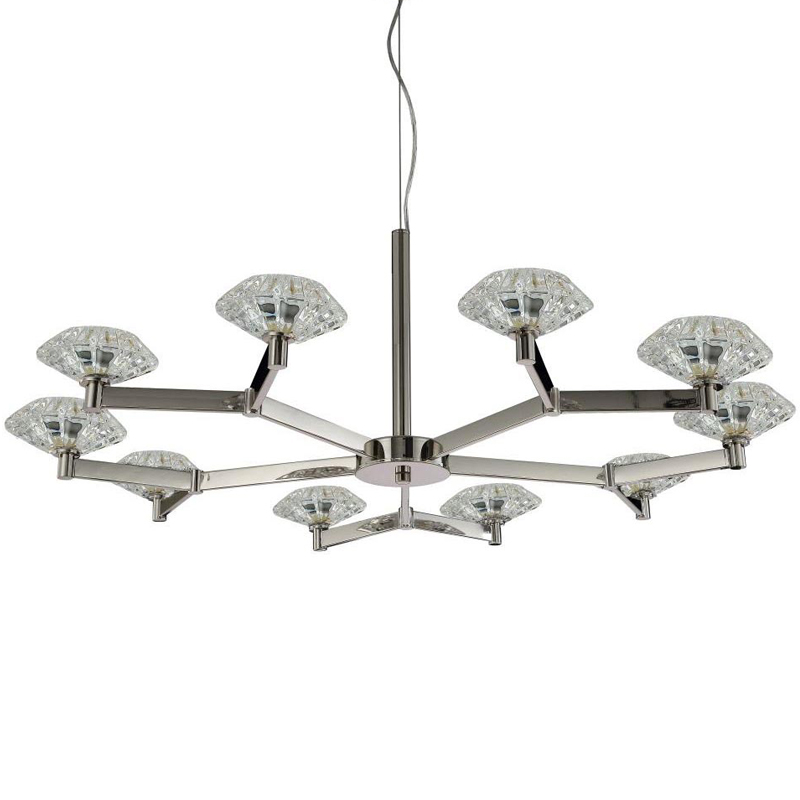 Люстра Yerker Chandelier Nickel 10 Никель Прозрачный в Перми | Loft Concept 