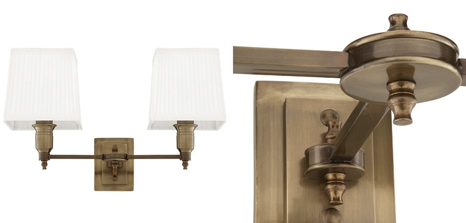 Бра Wall Lamp Lexington Double Brass+White Бра Wall Lamp Lexington Double Brass+White - Loft-Concept в Перми