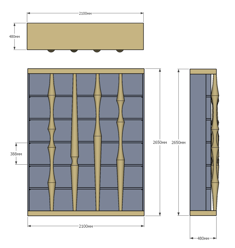 Стеллаж Oak Columns & Blue в Перми