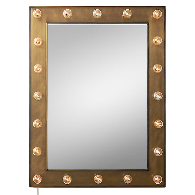 Зеркало с подсветкой Restoration Hardware ILLUMINATED Mirror brass Латунь сатинированная в Перми | Loft Concept 