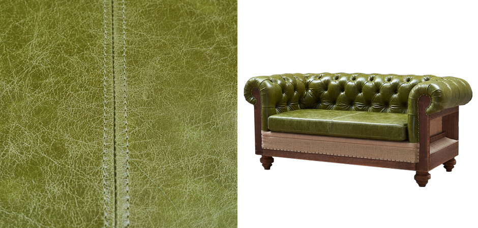 Диван Deconstructed Chesterfield Sofa double green leather Диван Deconstructed Chesterfield Sofa double green leather - Loft-Concept в Перми