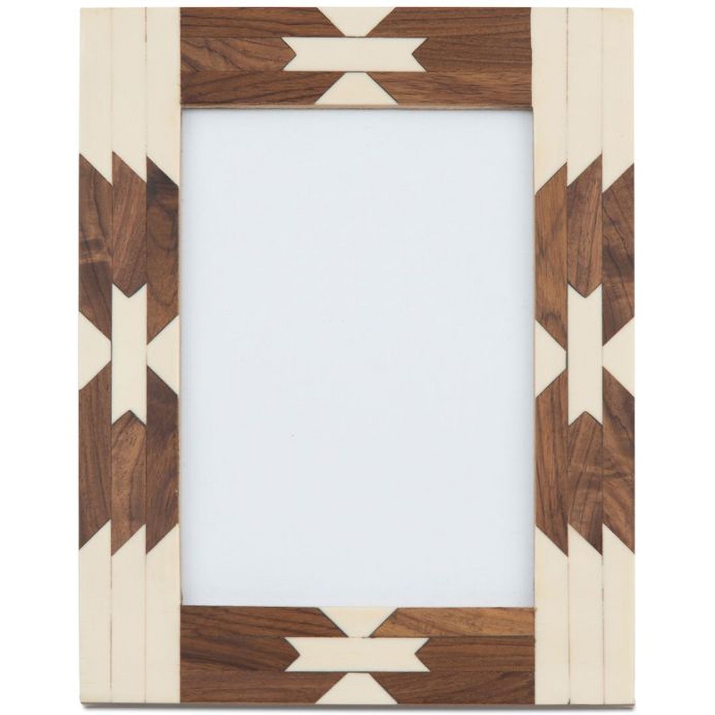 Фоторамка кость Beige Indian Wood Bone Inlay photo frame Бежевый Коричневый в Перми | Loft Concept 