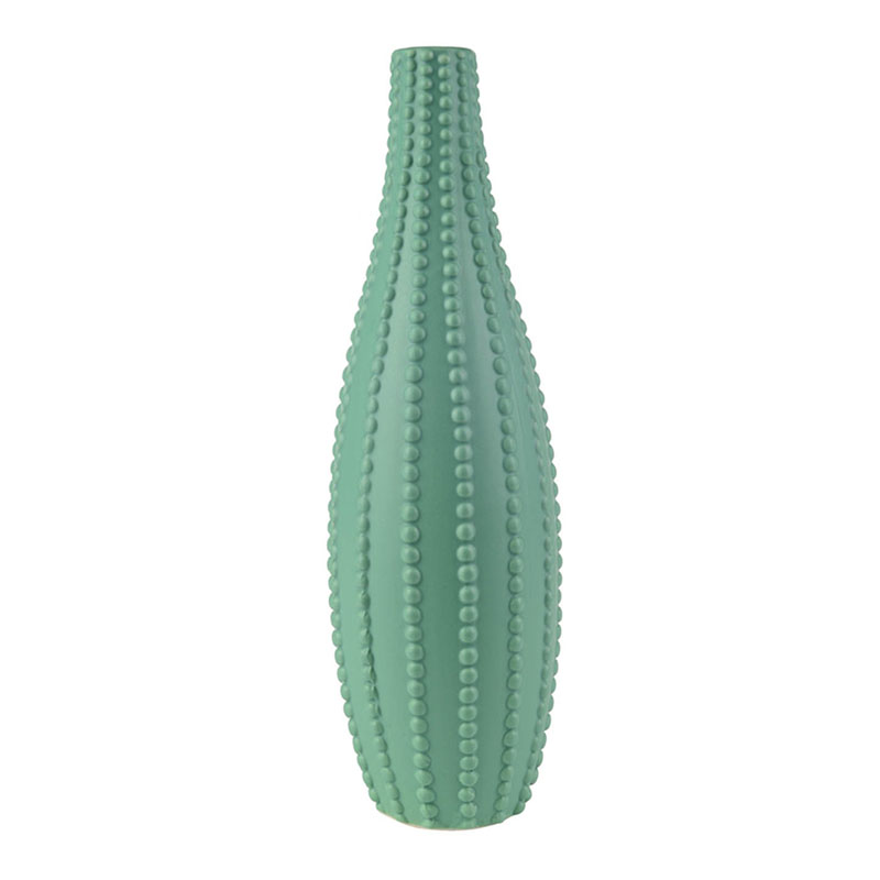 Ваза Ribbed Vase Narrow Throat turquoise 34 Бирюзовый в Перми | Loft Concept 