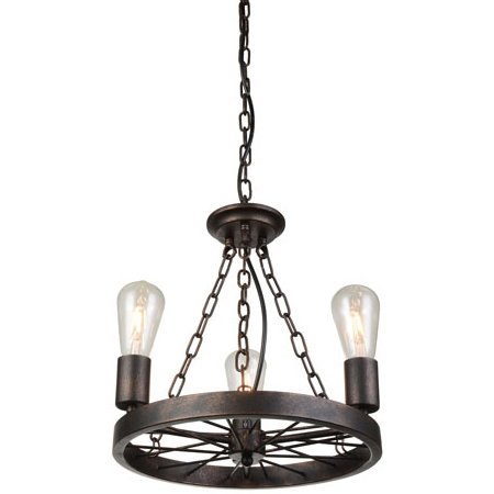 Подвесной светильник Loft Wheel Pendant 3 Коричневый винтаж в Перми | Loft Concept 