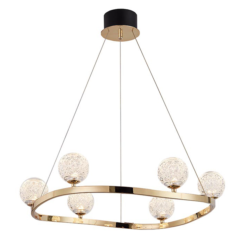 Люстра Aella Glass Balls Round Chandelier Золотой Прозрачный в Перми | Loft Concept 