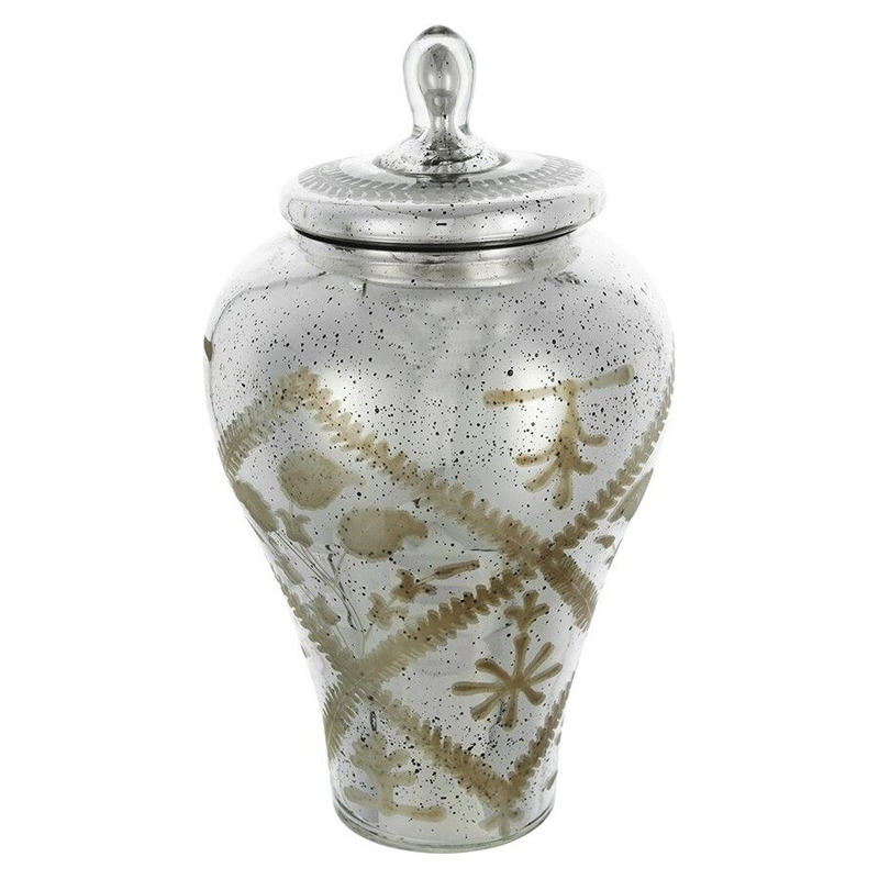 Ваза из стекла с крышкой и декоративными узорами Chinoiserie Ceramics Бежевый Античное зеркальное стекло Ваза из стекла с крышкой и декоративными узорами Chinoiserie Ceramics Бежевый Античное зеркальное стекло в Перми | Loft Concept