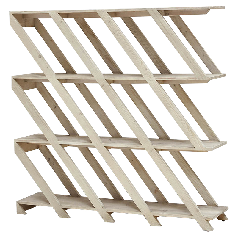 Стеллаж Diagonal Loft Wood Rack Древесина ivory ( слоновая кость ) в Перми | Loft Concept 