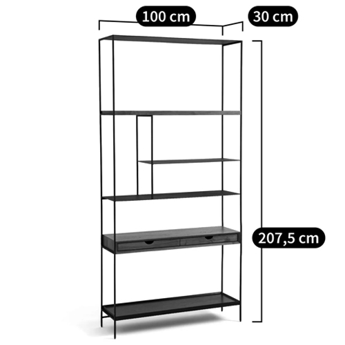 Металлический стеллаж с деревянными полками и ящиками Menzie Metal Wood Rack в Перми