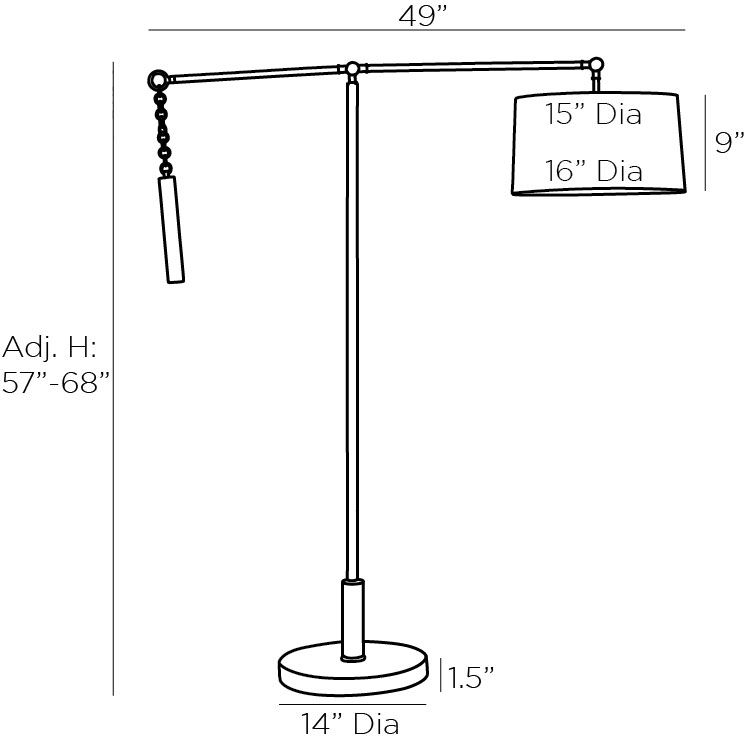 Торшер Arteriors NEWARK FLOOR LAMP Black в Перми