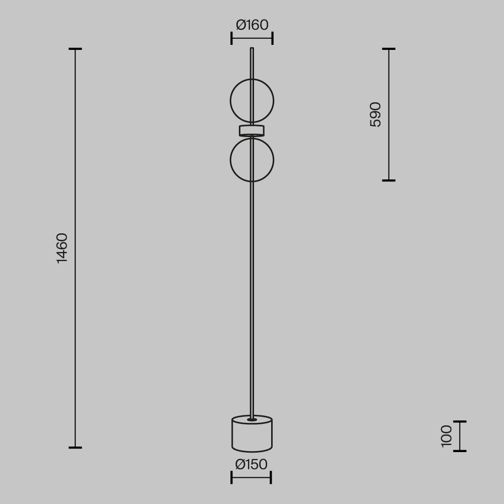 Напольный торшер светодионый Double Moon 3000К 15Вт в Перми