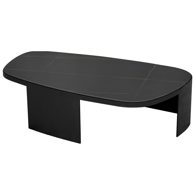 Кофейный стол с каменной столешницей Koch Coffee Table Черный Коричневый в Перми | Loft Concept 