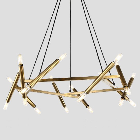 Подвесной светильник JONATHAN BROWNING Le Pentagone Chandelier 20 Light Латунь в Перми | Loft Concept 