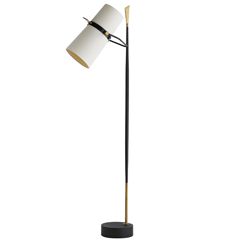 Торшер Arteriors YASMIN FLOOR LAMP Латунь Белый Черный в Перми | Loft Concept 