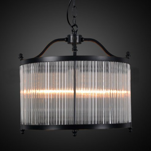 Люстра Glass Fringe Chandelier Round Черный в Перми | Loft Concept 