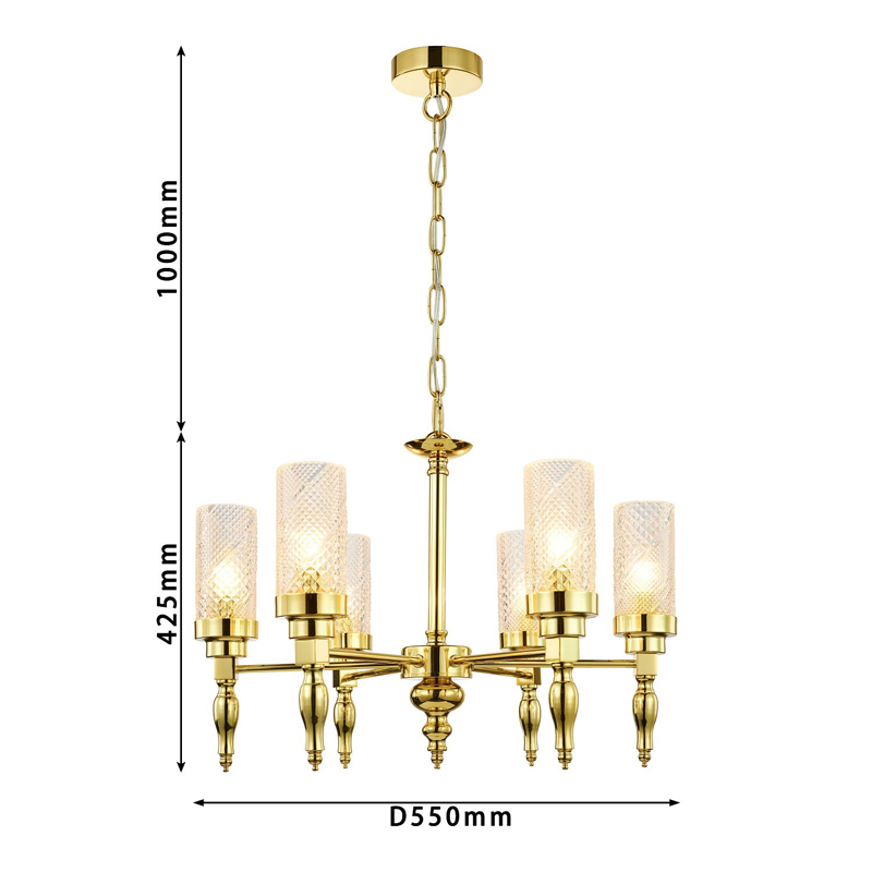 Люстра золотого цвета Balusters D55 см Люстра золотого цвета Balusters D55 см в Перми