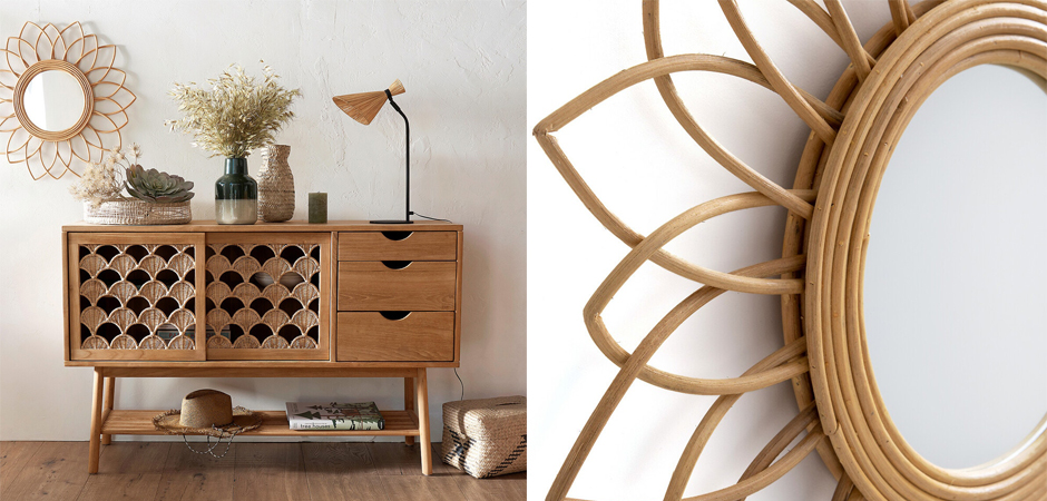 Зеркало Mirror Rattan Flower II Зеркало Mirror Rattan Flower II - Loft-Concept в Перми