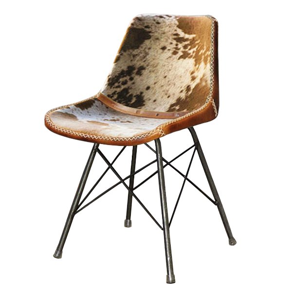 Стул лофт шкура коровы Cowhide Schoolhouse Chair Коричневый Черный в Перми | Loft Concept 