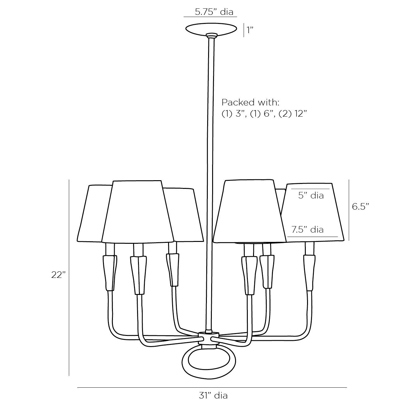 Люстра Arteriors JEREMIAH CHANDELIER в Перми