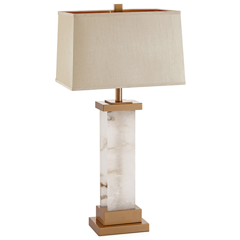 Настольная Лампа Мрамор Table lamp marble two ivory ( слоновая кость ) Латунь в Перми | Loft Concept 