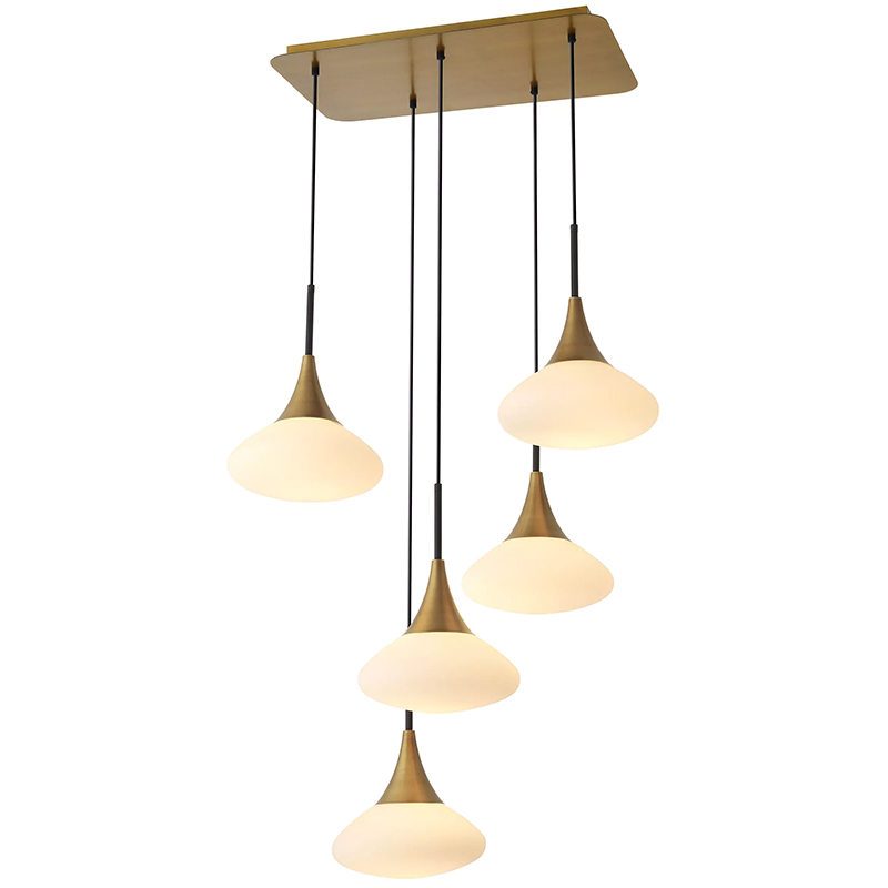 Люстра Eichholtz Chandelier Duco L Белый Латунь в Перми | Loft Concept 