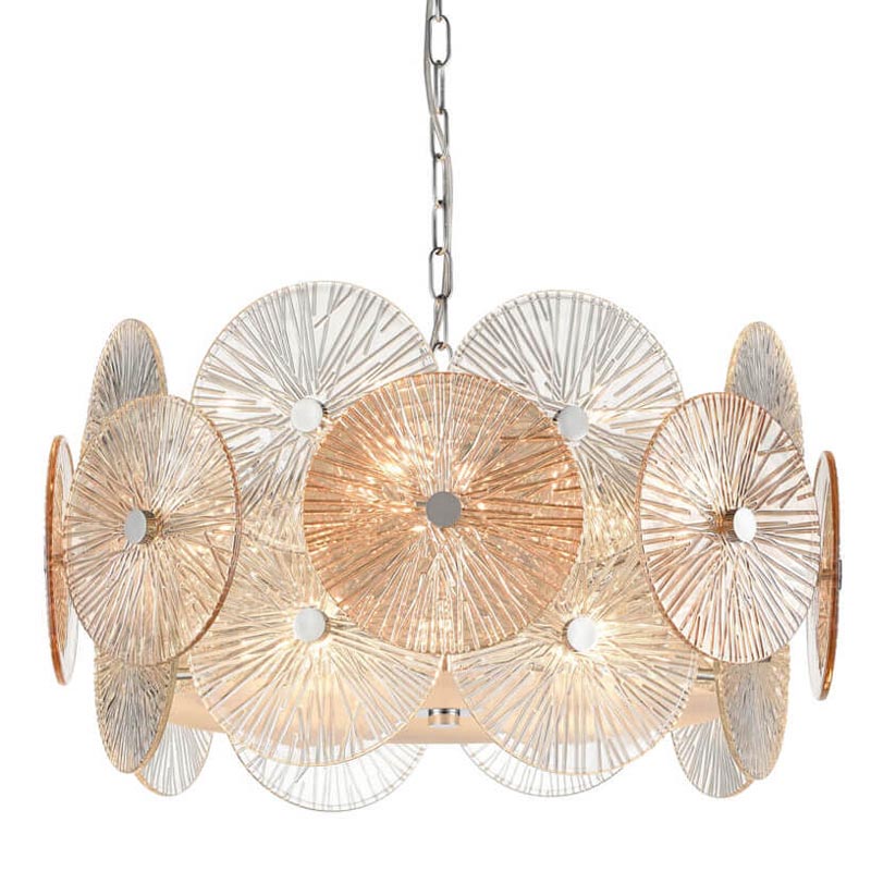 Люстра Decorative Glass discs Chandelier chrome Хром Прозрачный в Перми | Loft Concept 