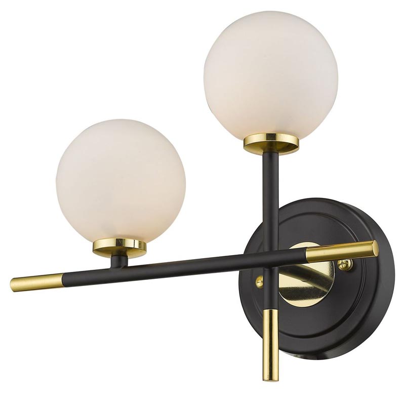 Бра Galant Sconce gold left Золотой Черный Белое матовое стекло в Перми | Loft Concept 