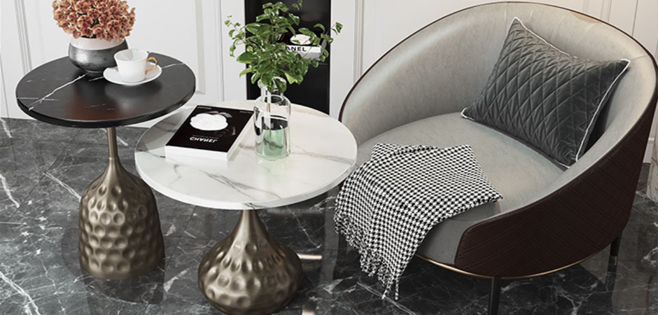 Приставной стол Cluster Surface Bronze Black Stone Side Table Приставной стол Cluster Surface Bronze Black Stone Side Table - Loft-Concept в Перми