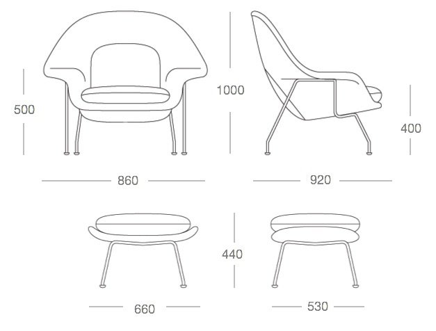 Кресло Womb Chair and Ottoman в Перми