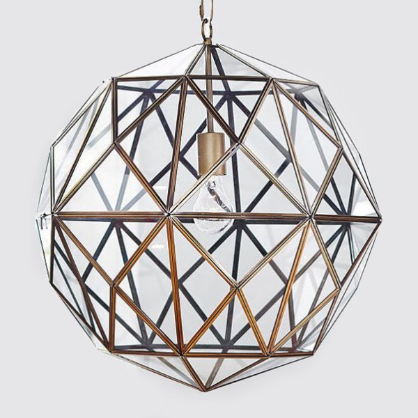 Люстра Glass & Metal Cage Pendant  в Перми | Loft Concept 