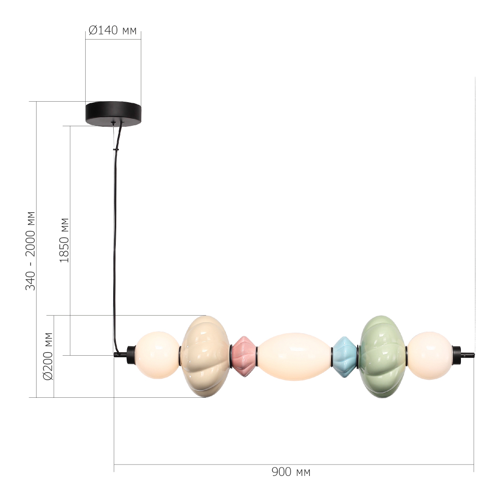 Подвесной светильник линейный с керамическими элементами 24W LED Fragrant Light в Перми