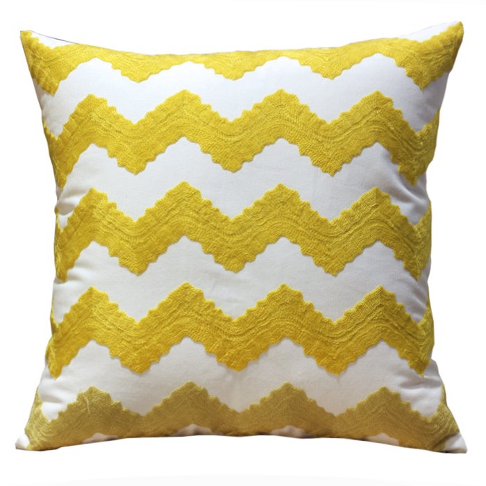 Декоративная подушка Yellow Chevron  в Перми | Loft Concept 