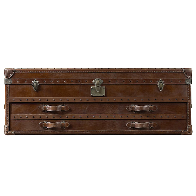 Restoration Hardware Mayfair Steamer Trunk Low Chest Коричневый винтаж в Перми | Loft Concept 