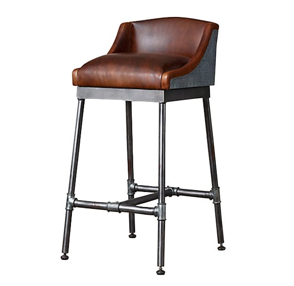 Барный стул Iron Scaffold Bar stool brown Коричневый Серый в Перми | Loft Concept 