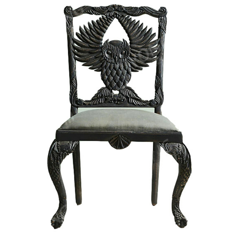 Стул Handcarved Menagerie Owl Dining Chair Черный Черный в Перми | Loft Concept 