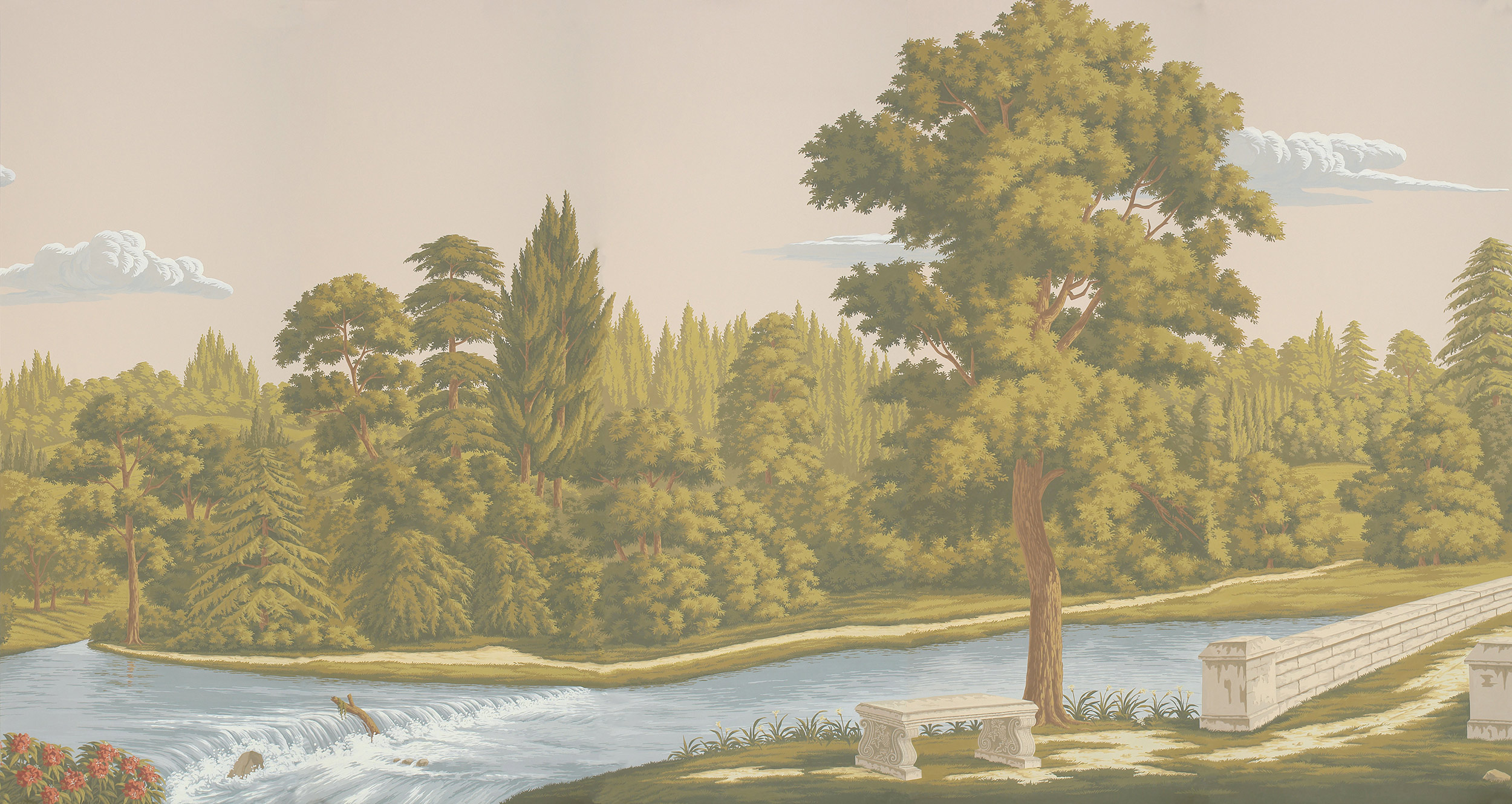 Обои ручная роспись English Landscape Special Colourway on scenic paper 2 Обои ручная роспись English Landscape Special Colourway on scenic paper 2 - постер Loft-Concept в Перми