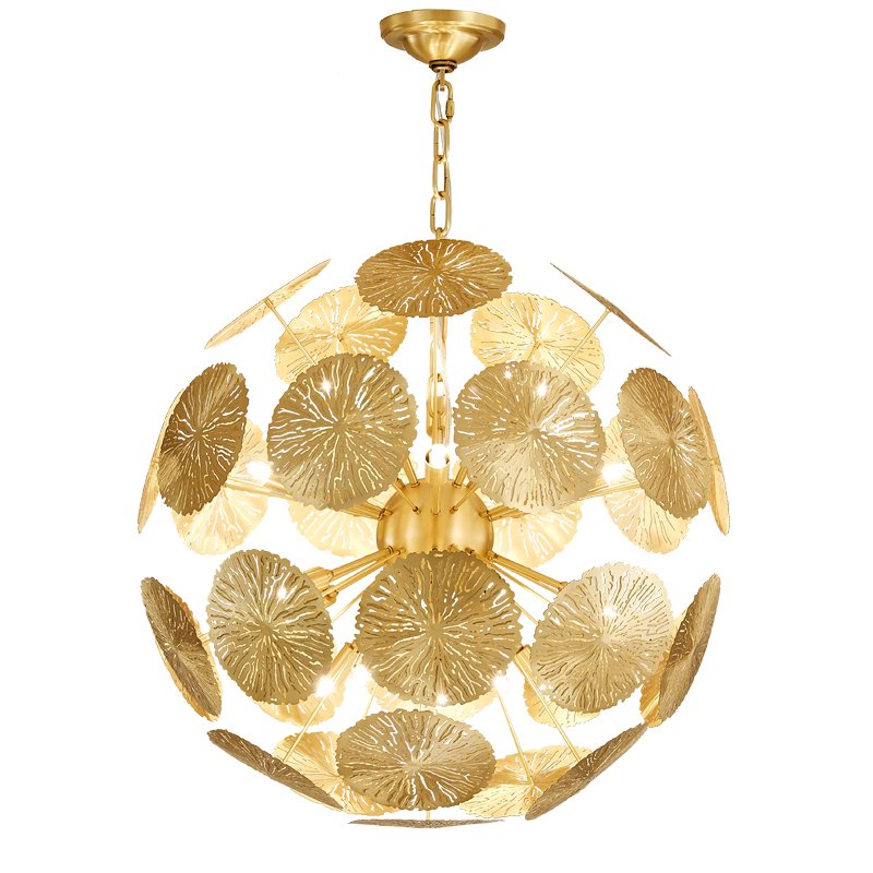 Люстра GLOBAL VIEWS LILY PAD Chandelier Латунь в Перми | Loft Concept 