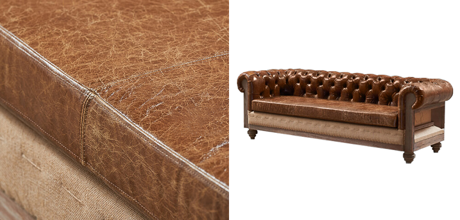Диван Deconstructed Chesterfield Sofa triple Brown leather Диван Deconstructed Chesterfield Sofa triple Brown leather - Loft-Concept в Перми