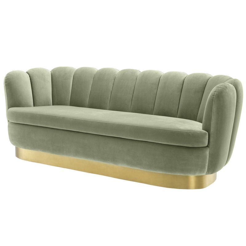 Диван Eichholtz Sofa Mirage pistache green Зеленый шалфей Латунь в Перми | Loft Concept 