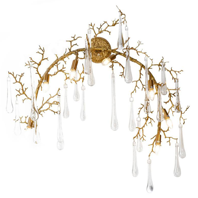 Бра Droplet Branch Gold Wall Lamp Золотой Прозрачное Стекло в Перми | Loft Concept 