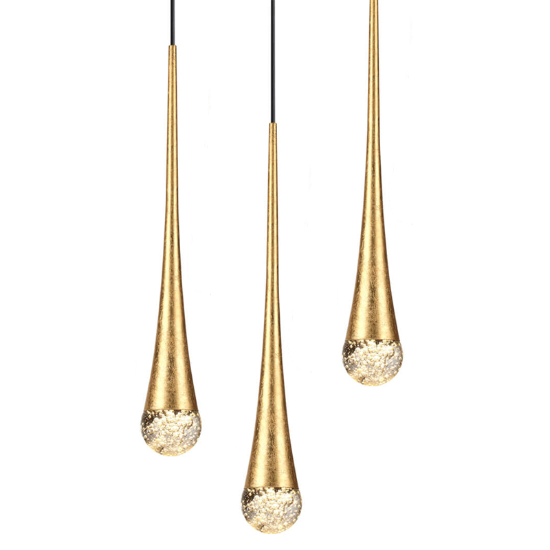 Подвесной светильник Golden Drop Lamp Золотой Прозрачное Стекло в Перми | Loft Concept 