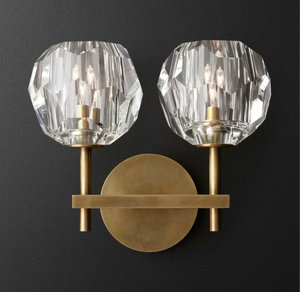 Бра Бра RH Boule de Cristal Double Sconce Brass Латунь в Перми | Loft Concept 