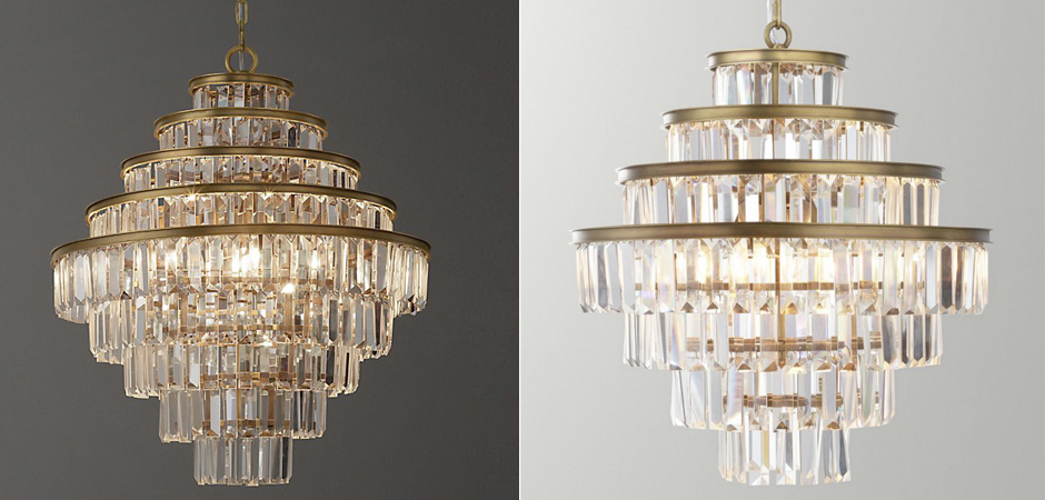 Люстра RH Alaine Crystal Large Pendant Antiqued Brass Люстра RH Alaine Crystal Large Pendant Antiqued Brass - Loft-Concept в Перми