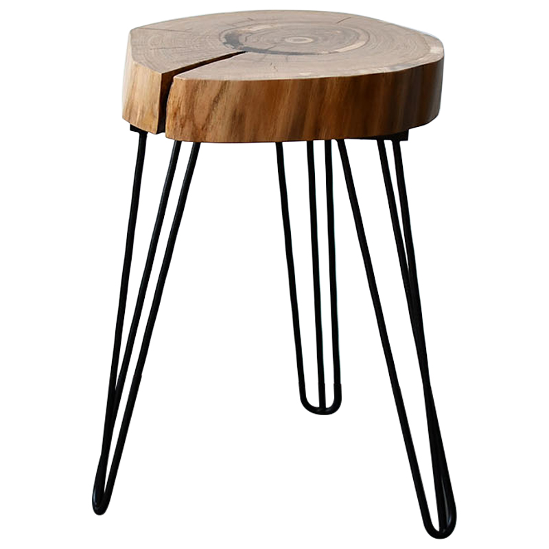 Приставной стол Morley Industrial Metal Rust Side Table Светлый дуб Черный в Перми | Loft Concept 